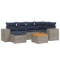 Preview: 7-teiliges Gartensofa-Set mit Kissen, grau, Polyrattan