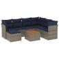 Preview: 8-teiliges Gartensofa-Set mit Kissen, grau, Polyrattan