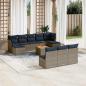 Preview: ARDEBO.de - 11-teiliges Gartensofa-Set mit Kissen, grau, Polyrattan