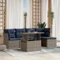 Preview: ARDEBO.de - 6-teiliges Gartensofa-Set mit Kissen, grau, Polyrattan
