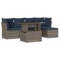 Preview: 6-teiliges Gartensofa-Set mit Kissen, grau, Polyrattan