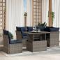 Preview: ARDEBO.de - 6-teiliges Gartensofa-Set mit Kissen, grau, Polyrattan