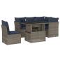 Preview: 6-teiliges Gartensofa-Set mit Kissen, grau, Polyrattan