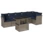 Preview: 7-teiliges Gartensofa-Set mit Kissen, grau, Polyrattan
