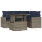 Preview: 5-teiliges Gartensofa-Set mit Kissen, grau, Polyrattan