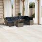 Preview: ARDEBO.de - 9-teiliges Gartensofa-Set mit Kissen, grau, Polyrattan