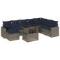 Preview: 9-teiliges Gartensofa-Set mit Kissen, grau, Polyrattan