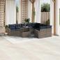 Preview: ARDEBO.de - 10-teiliges Gartensofa-Set mit Kissen, grau, Polyrattan