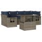 Preview: 7-teiliges Gartensofa-Set mit Kissen, grau, Polyrattan