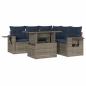 Preview: 6-teiliges Gartensofa-Set mit Kissen, grau, Polyrattan