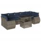 Preview: 8-teiliges Gartensofa-Set mit Kissen, grau, Polyrattan