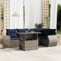 Preview: ARDEBO.de - 6-teiliges Gartensofa-Set mit Kissen, grau, Polyrattan