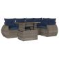 Preview: 6-teiliges Gartensofa-Set mit Kissen, grau, Polyrattan