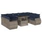 Preview: 10-teiliges Gartensofa-Set mit Kissen, grau, Polyrattan