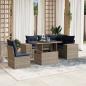 Preview: ARDEBO.de - 6-teiliges Gartensofa-Set mit Kissen, grau, Polyrattan
