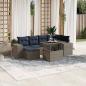 Preview: ARDEBO.de - 7-teiliges Gartensofa-Set mit Kissen, grau, Polyrattan