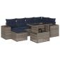 Preview: 7-teiliges Gartensofa-Set mit Kissen, grau, Polyrattan