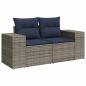 Preview: 10-teiliges Gartensofa-Set mit Kissen, grau, Polyrattan