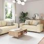 Preview: ARDEBO.de - 3-teiliges Sofa-Set mit Kissen, cremefarbener Stoff