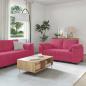 Preview: ARDEBO.de - 2-teiliges Sofa-Set mit Kissen, weinroter Samt