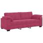 Preview: 2-teiliges Sofa-Set mit Kissen, weinroter Samt