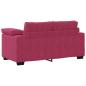 Preview: 2-teiliges Sofa-Set mit Kissen, weinroter Samt