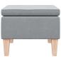 Preview: Hocker mit Holzbeinen Hellgrau Stoff