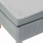 Preview: Hocker mit Holzbeinen Hellgrau Stoff