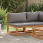 Preview: Modular-Mittelsofa mit Dunkelgrauen Kissen Akazie Massivholz