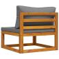 Preview: Modular-Mittelsofa mit Dunkelgrauen Kissen Akazie Massivholz