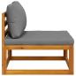 Preview: Modular-Mittelsofa mit Dunkelgrauen Kissen Akazie Massivholz