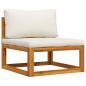 Preview: 3-tlg. Garten-Lounge-Set mit Creme-Kissen Massivholz Akazie