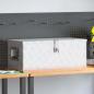 Preview: ARDEBO.de - Aufbewahrungsbox Silbern 70x31x27 cm Aluminium