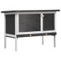Preview: ARDEBO.de - Kaninchenstall 1 Ebene Grau Holz