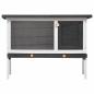 Preview: Kaninchenstall 1 Ebene Grau Holz