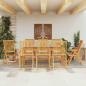 Preview: ARDEBO.de - 9-tlg. Garten-Essgruppe 180x90x75 cm Massivholz Akazie