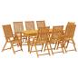 Preview: 9-tlg. Garten-Essgruppe 180x90x75 cm Massivholz Akazie