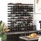 Preview: Weinregal für 120 Flaschen Schwarz Massivholz Kiefer