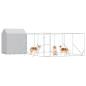 Preview: Outdoor-Hundezwinger mit Dach Silbern 6x6x2,5m Verzinkter Stahl