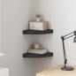 Preview: ARDEBO.de - Eck-Schweberegale 2 Stk. Schwarz 25x25x3,8 cm MDF