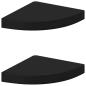 Preview: Eck-Schweberegale 2 Stk. Schwarz 25x25x3,8 cm MDF