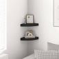Preview: Eck-Schweberegale 2 Stk. Schwarz 25x25x3,8 cm MDF
