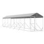 Preview: Outdoor-Hundezwinger mit Dach Silbern 2x14x2,5 m Stahl Verzinkt