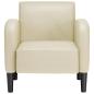 Preview: Sessel mit Armlehnen Creme 54 cm Kunstleder