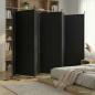 Preview: ARDEBO.de - 6-tlg. Paravent Schwarz 520x180 cm Stoff