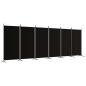 Preview: 6-tlg. Paravent Schwarz 520x180 cm Stoff