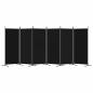 Preview: 6-tlg. Paravent Schwarz 520x180 cm Stoff