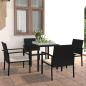 Preview: ARDEBO.de - Garten-Essgruppe 5-teilig Schwarz Poly-Rattan