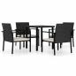 Preview: Garten-Essgruppe 5-teilig Schwarz Poly-Rattan