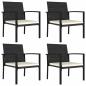 Preview: Garten-Essgruppe 5-teilig Schwarz Poly-Rattan